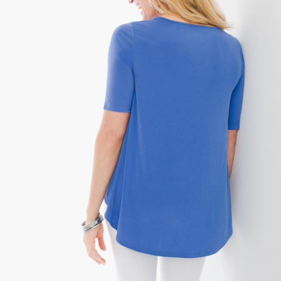 Peek-A-Boo Top - BLUE & WHITE ONLY - Picture 2 of 4